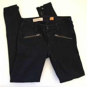 Pilcro and the letterpress black skinny moto jeans